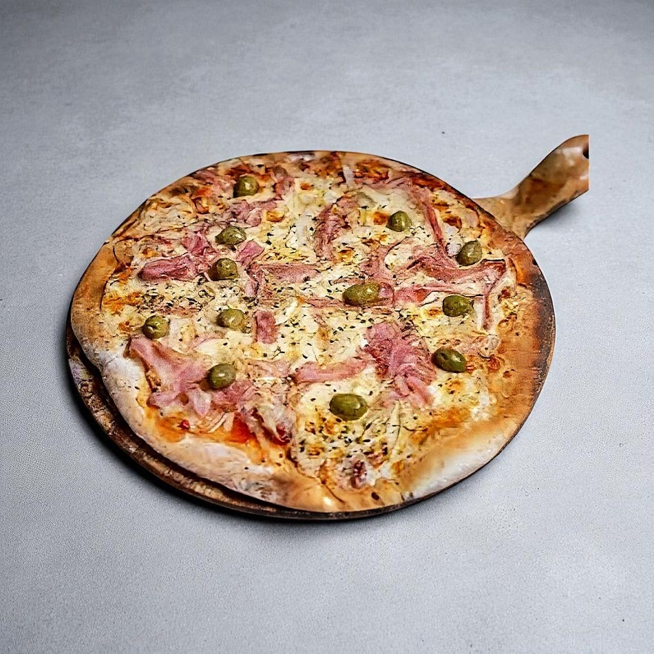 Pizza Fugazzeta con Jamón Grande
