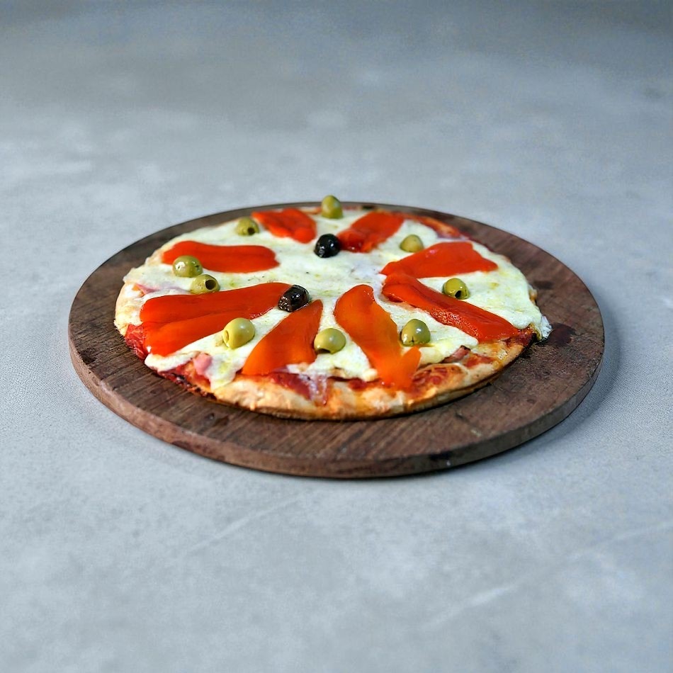 Pizza Jamón y Morrones Chica