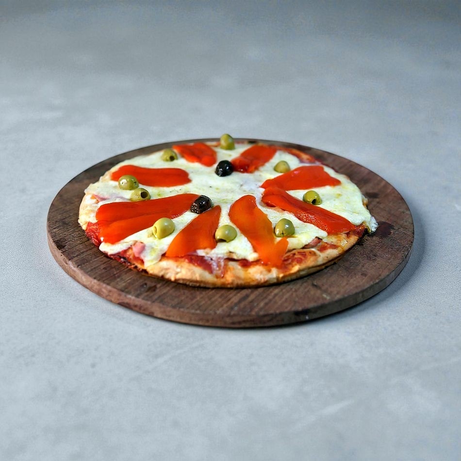 Pizza Jamón y Morrones Grande